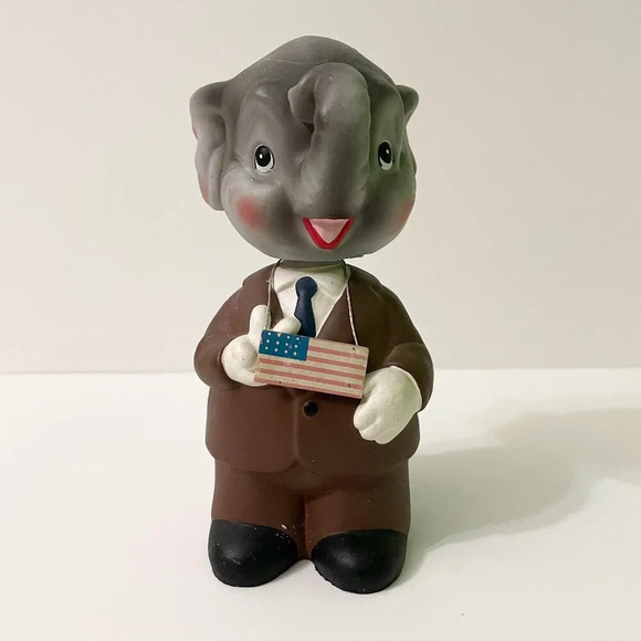 Vintage Lego Elephant Republican Bobble Head Coin Bank Flaws - Picture 1 of 16